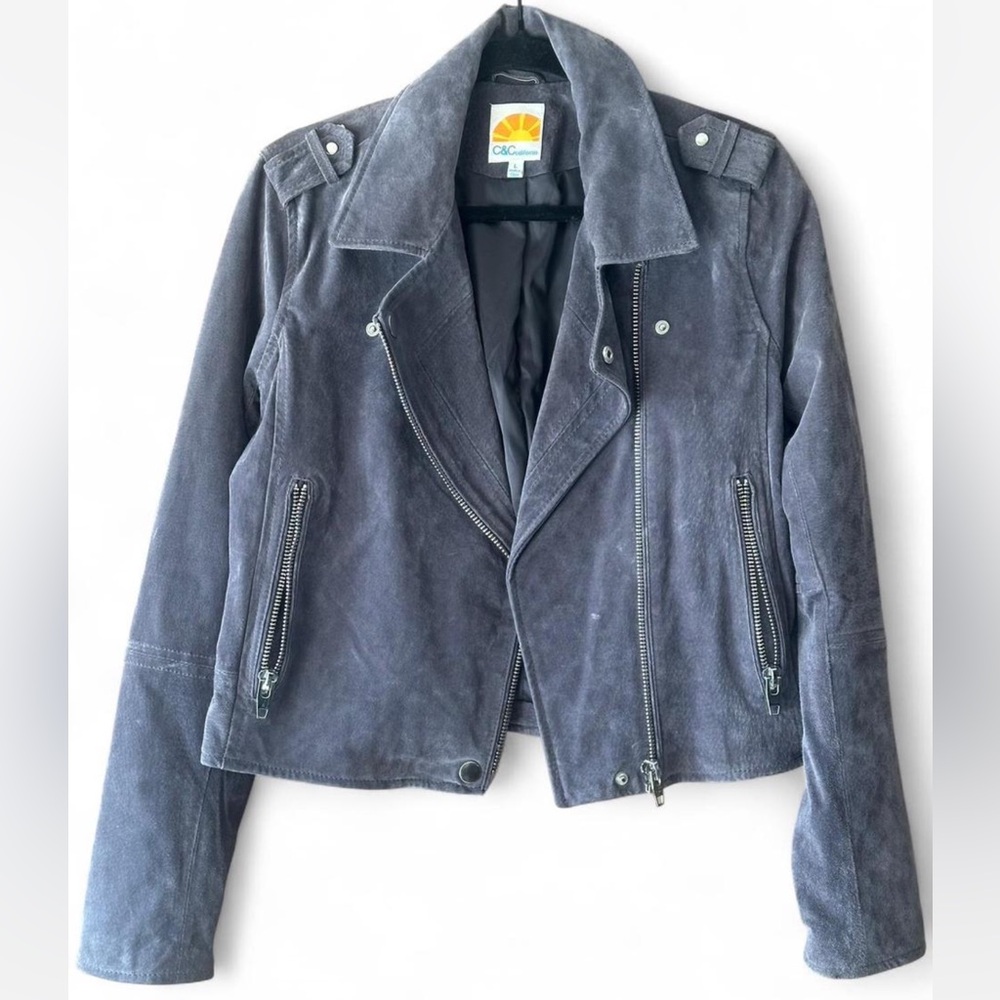 C&C California Women's Black Suede Leather Jacket